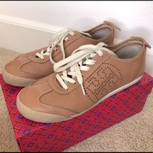 Tory Burch Tan Leather Sneakers